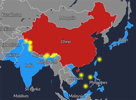 what countries are mad at china